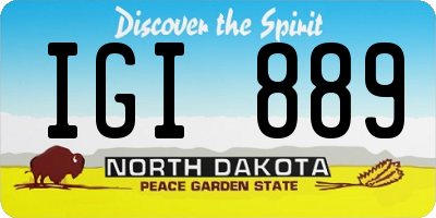 ND license plate IGI889