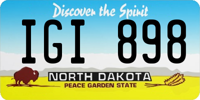 ND license plate IGI898