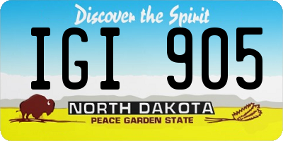 ND license plate IGI905