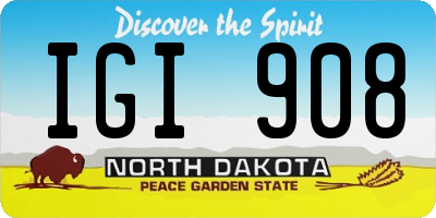 ND license plate IGI908