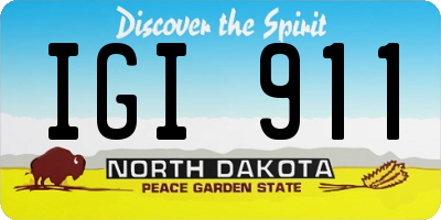 ND license plate IGI911