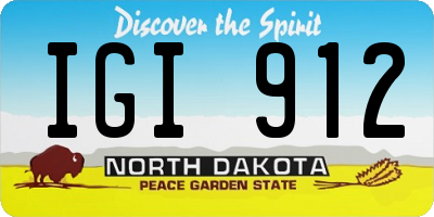 ND license plate IGI912