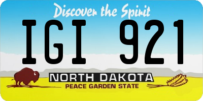 ND license plate IGI921