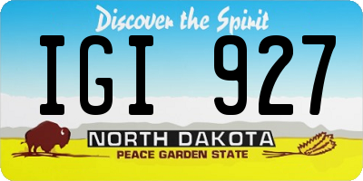 ND license plate IGI927
