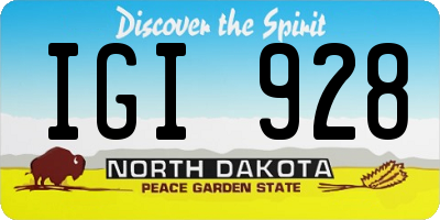 ND license plate IGI928