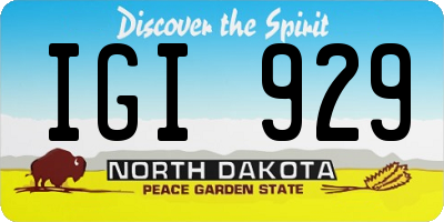ND license plate IGI929