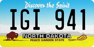 ND license plate IGI941