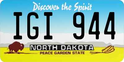 ND license plate IGI944