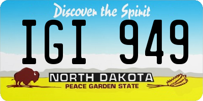ND license plate IGI949