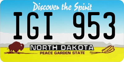 ND license plate IGI953