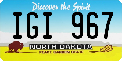 ND license plate IGI967