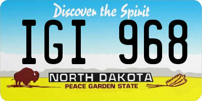 ND license plate IGI968