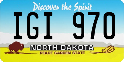ND license plate IGI970