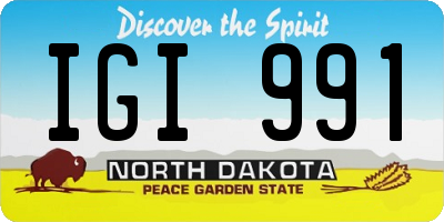ND license plate IGI991