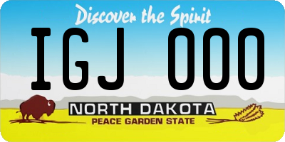 ND license plate IGJ000