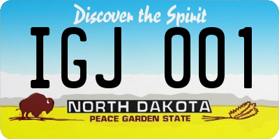 ND license plate IGJ001