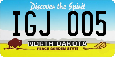 ND license plate IGJ005