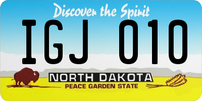 ND license plate IGJ010