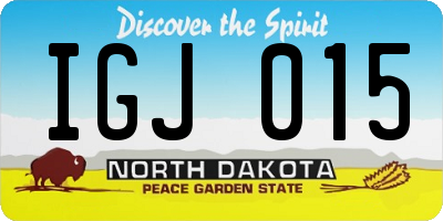 ND license plate IGJ015