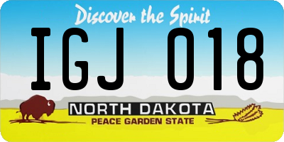 ND license plate IGJ018
