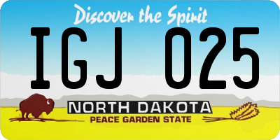 ND license plate IGJ025