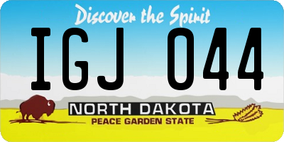 ND license plate IGJ044