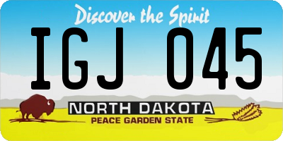 ND license plate IGJ045