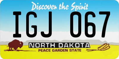 ND license plate IGJ067