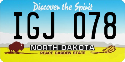 ND license plate IGJ078