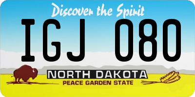ND license plate IGJ080