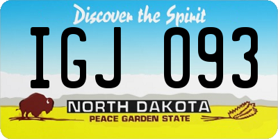 ND license plate IGJ093