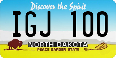ND license plate IGJ100