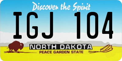 ND license plate IGJ104