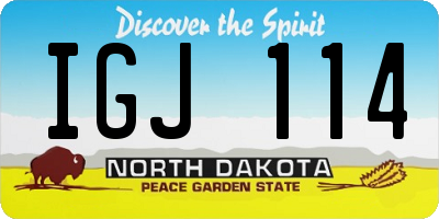 ND license plate IGJ114