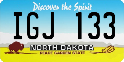 ND license plate IGJ133