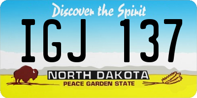 ND license plate IGJ137