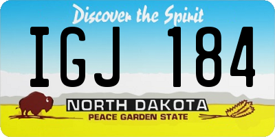 ND license plate IGJ184