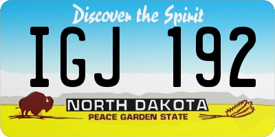 ND license plate IGJ192