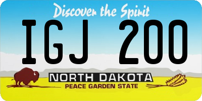 ND license plate IGJ200