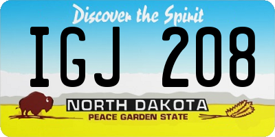 ND license plate IGJ208
