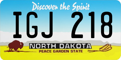 ND license plate IGJ218