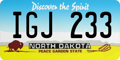 ND license plate IGJ233