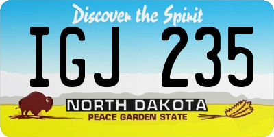 ND license plate IGJ235