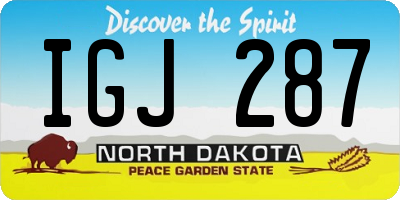 ND license plate IGJ287