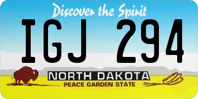 ND license plate IGJ294