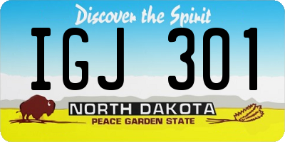 ND license plate IGJ301