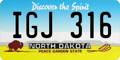 ND license plate IGJ316