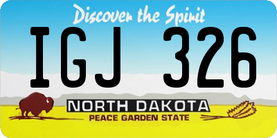 ND license plate IGJ326