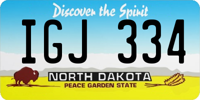 ND license plate IGJ334