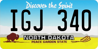 ND license plate IGJ340